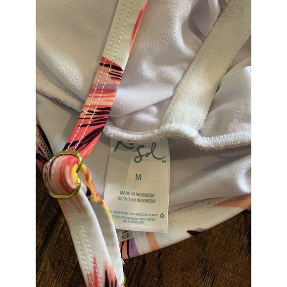 Kona Sol V-Neck Cross Back Medium Coverage One Piece Swimsuit White medium 820 - Picture 7 of 8